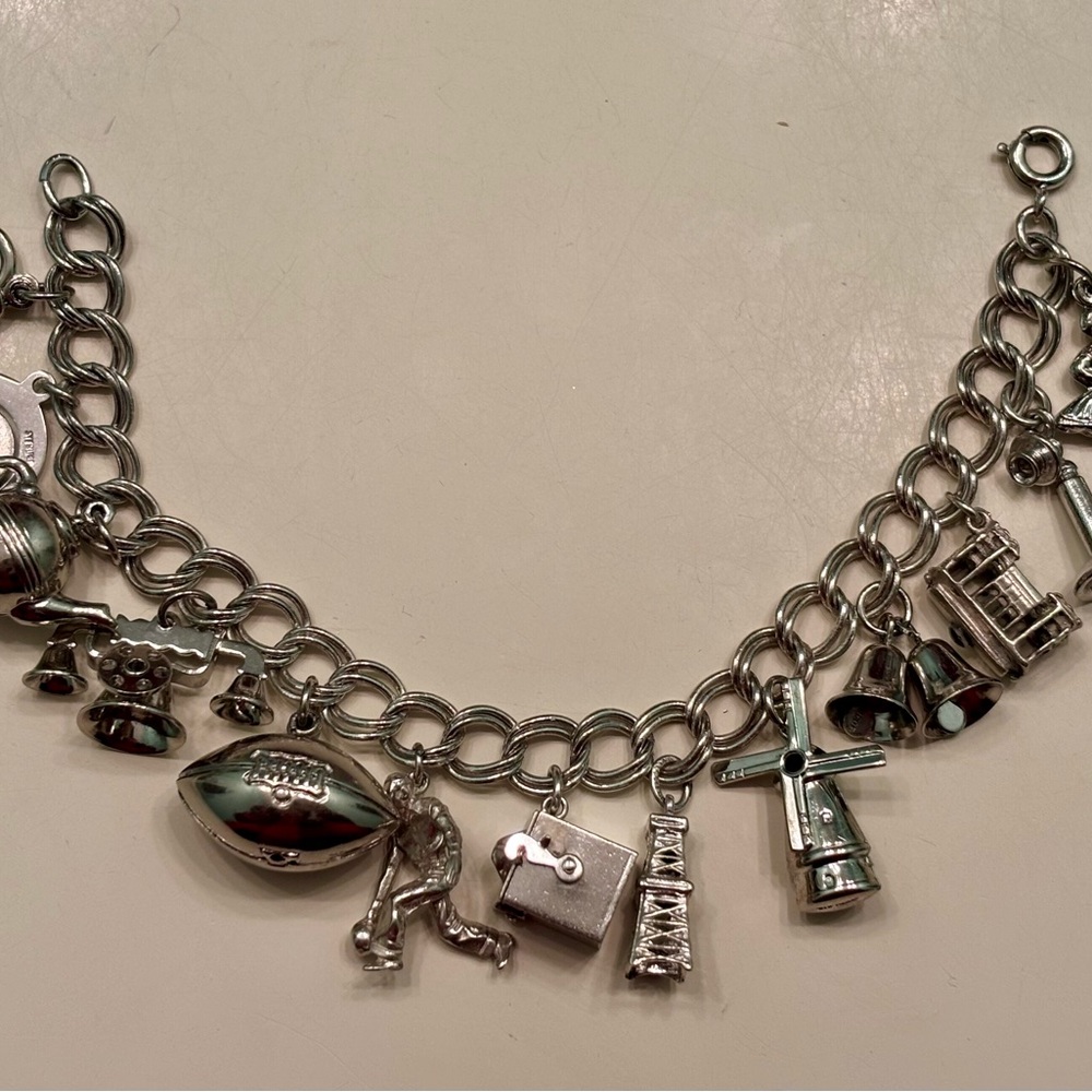 Vintage Sterling Silver Charm Bracelet 1940s–50s 12 Charms Possible James Avery
